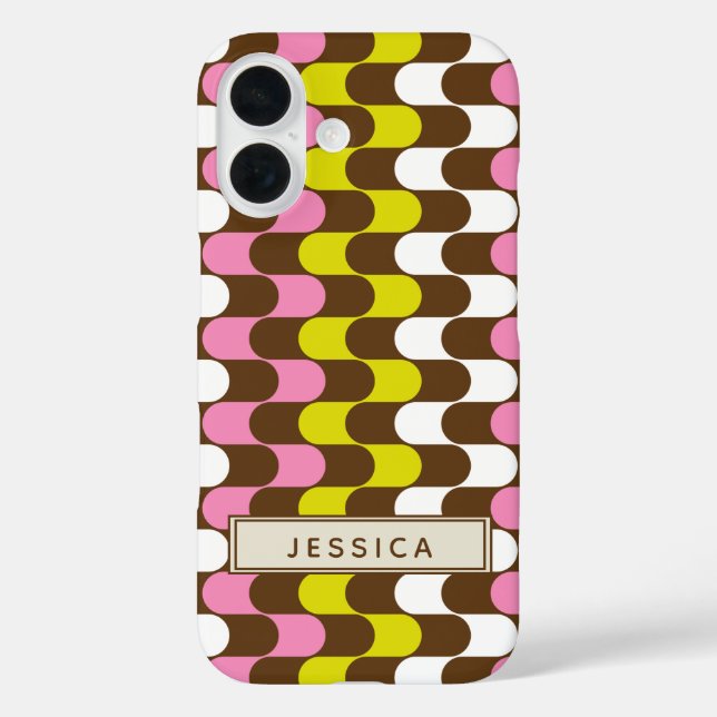 Coques Case-Mate iPhone Retro Super Lime rose Brown Art personnalisé (Verso)