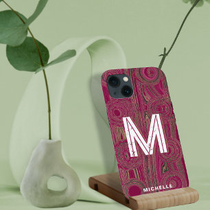 Case-Mate iPhone Case Retro Super Magenta Pink Gold Parties scintillant