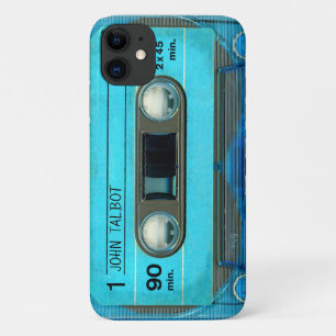 Case-Mate iPhone Case Rétro T4 Blue Audiotape mixtape Nom de la cassette