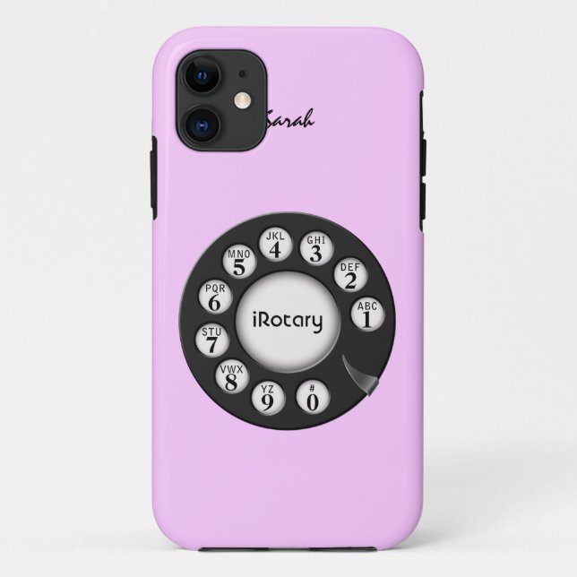 Coques Case-Mate iPhone Rétro téléphone rotatoire rose de style (Dos)