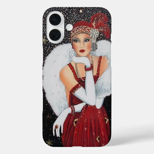 Coques Case-Mate iPhone Retro vintage Art Deco lady  (Verso)