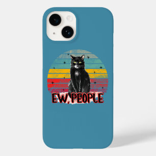Coque Pour iPhone 14 Retro Vintage Chat Noir Ew