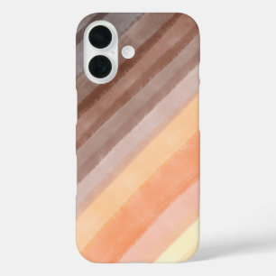 Coque Pour iPhone 16 Retro vintage rayures les années 70 aquarelle oran