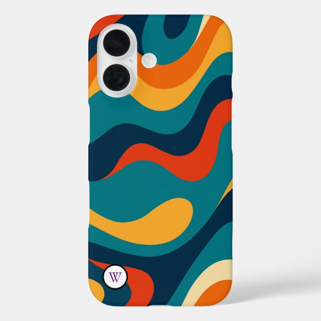 Coques Case-Mate iPhone Retro Wavy Pattern Modern Abstract iPhone Case (Verso)