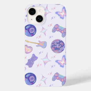 Coque Pour iPhone 14 Rétro Y2K Kitsch Lavande Motif Joueur Boule Disco