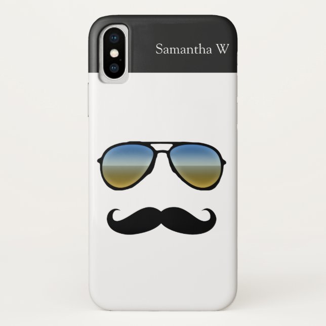 Coques Case-Mate iPhone Rétros lunettes de soleil drôles avec la moustache (Dos)