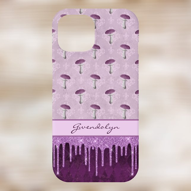 Coques Case-Mate iPhone Rêve de champignons violets et Parties scintillant (Créateur téléchargé)