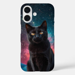 Coque Pour iPhone 16 Rêve de chat de galaxie
