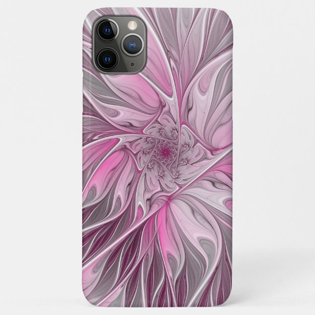Coques Case-Mate iPhone Rêve de fleur rose fractal, Motif d'Imaginaire flo (Dos)