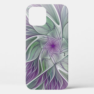 Case-Mate iPhone Case Rêve de fleurs, Abstrait violet vert Fractal Art