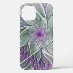 Case-Mate iPhone Case Rêve de fleurs, Abstrait violet vert Fractal Art