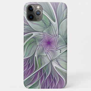 Case-Mate iPhone Case Rêve de fleurs, Abstrait violet vert Fractal Art