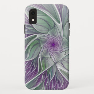 Case-Mate iPhone Case Rêve de fleurs, Abstrait violet vert Fractal Art