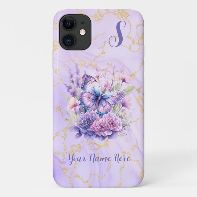 Coques Case-Mate iPhone Rêve De Papillon En Violet (Dos)