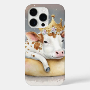 Coques iPhone 16 Pro Rêve de vache royale sur le trône de fromage