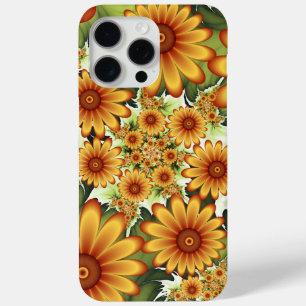 Coque iPhone 15 Pro Max Rêve Floral, Art Fractal Moderne Abstrait Fleur