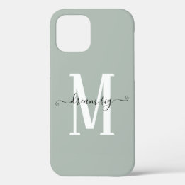 Case-Mate iPhone Case Rêve Motivationnel Gros Monogramme Sage initial