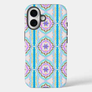Coque Pour iPhone 16 Rêve Pastel Boho Géométrique Kaléidoscope