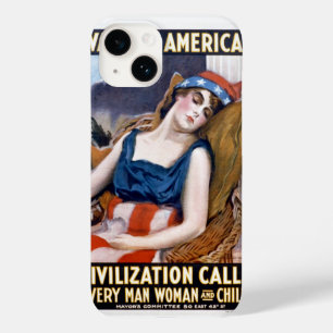 Coque Pour iPhone 14 Réveillez-vous, Amérique ! Art vintage patriotique