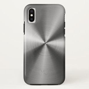 Coque iPhone X Revêtement en acier inoxydable gris métallique