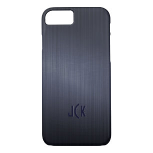 Coque iPhone 8/7 Revêtement métallique bleu foncé en aluminium bros