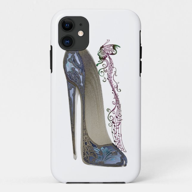 Coques Case-Mate iPhone Rhapsodie dans l'art stylet bleu de chaussure (Dos)