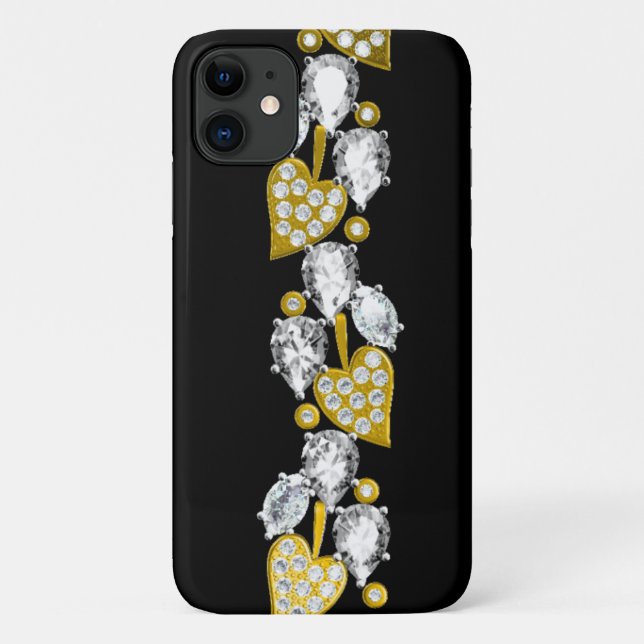Coques Case-Mate iPhone Rhinestones et bijoux en or (Dos)