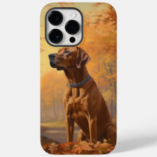 Coque Pour Pour iPhone 14 Pro Max Rhodesian Ridgeback dans les feuilles d'automne to