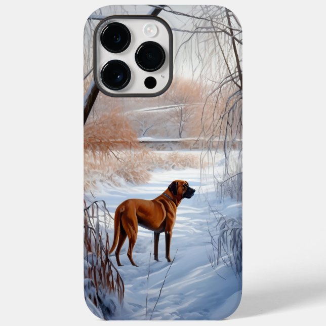 Coques Case-Mate iPhone Rhodesian Ridgeback Laisser Neige Noël (Verso)