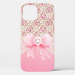 Case-Mate iPhone Case Ribbon et dentelle Rose rose Fille Vintage
