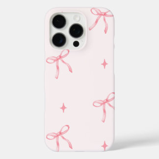 Coques iPhone 16 Pro Ribbon rose Aquarelle