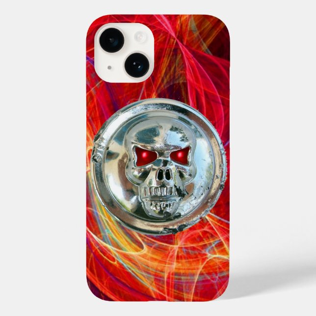 Coques Case-Mate iPhone RIDEAUX DE JUMEAUX, Frottes Fractales Rouges Jaune (Verso)