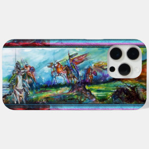 Coque iPhone 15 Pro Max RIDERS DANS LA TEMPÊTE Chevaliers Médiévaux Bleu