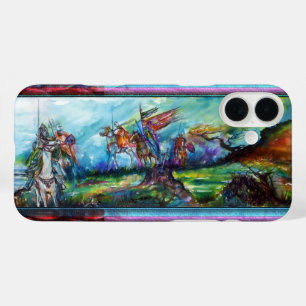 iPhone 16 Plus Case RIDERS DANS LA TEMPÊTE Chevaliers Médiévaux Bleu