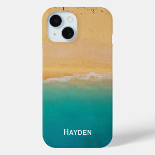 Coque Pour iPhone 15 Rivage vu d'en haut Personnalisé