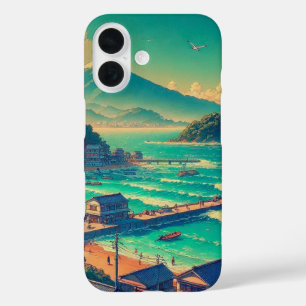 Coque Pour iPhone 16 Rivages sereins du Fuji