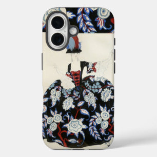 COQUES iPhone 16  ROBE FLORALE ÉLÉGANTE À DAMES AVEC FLEURS BLANCHES