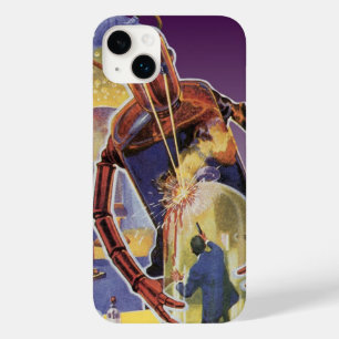 Coque Pour iPhone 14 Plus Robot de science-fiction vintage avec les yeux de