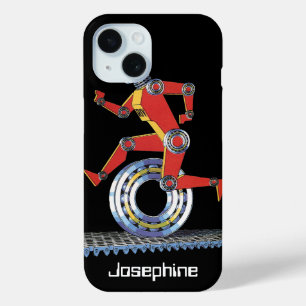Coque Pour iPhone 15 Robot de science-fiction vintage courant avec une 