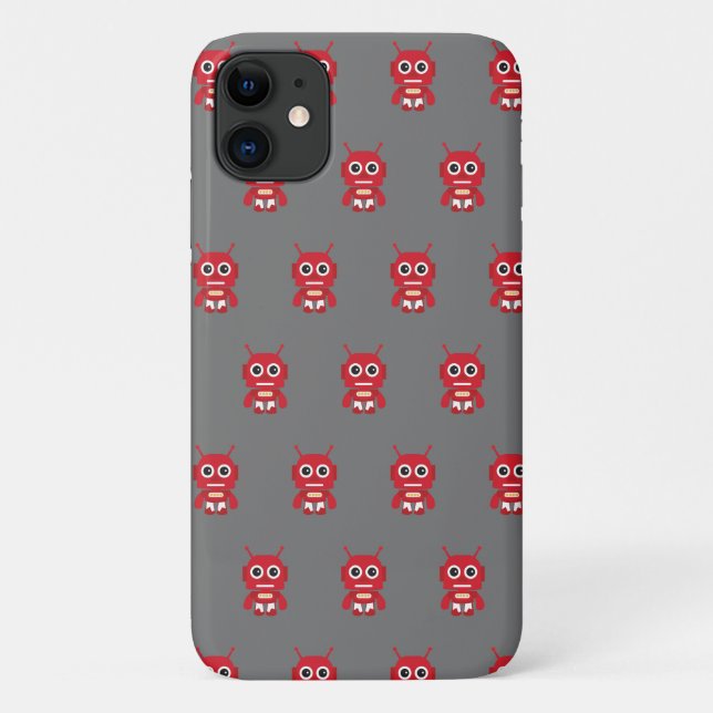 Coques Case-Mate iPhone Robot rouge rétro (Dos)