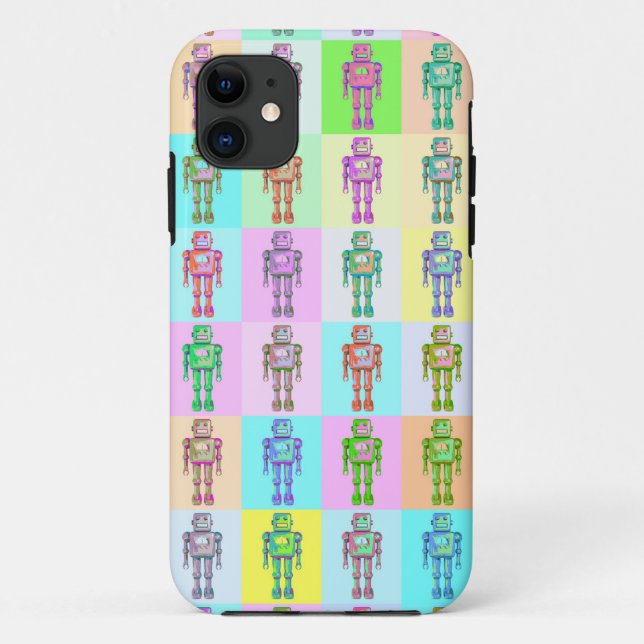 Coques Case-Mate iPhone Robots Pop Retro (Dos)