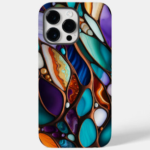 Coque Pour Pour iPhone 14 Pro Max Rocher de la rivière colorée Cailloux de verre ten