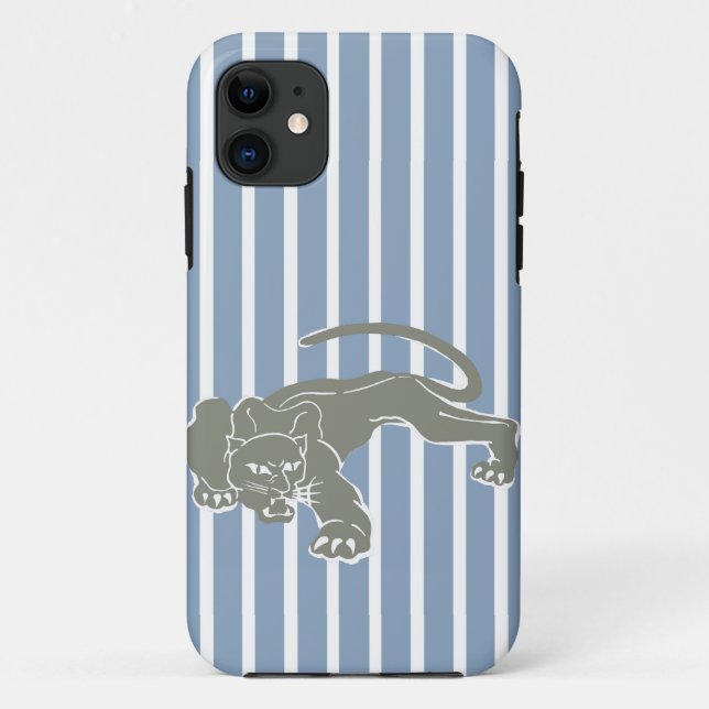Coques Case-Mate iPhone Rock Blue Safari Stripe avec Leopard (Dos)
