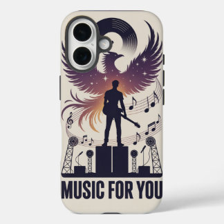 Coque Pour iPhone 16 Rock Guitar Phoenix Rising iPhone Case