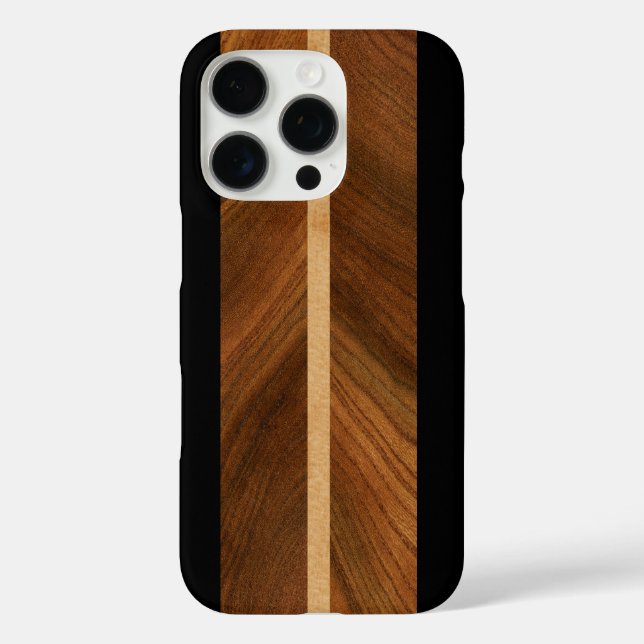 Coques Case-Mate iPhone Rocky Point Hawaiian Faux Wood Surf board 2 (Verso)