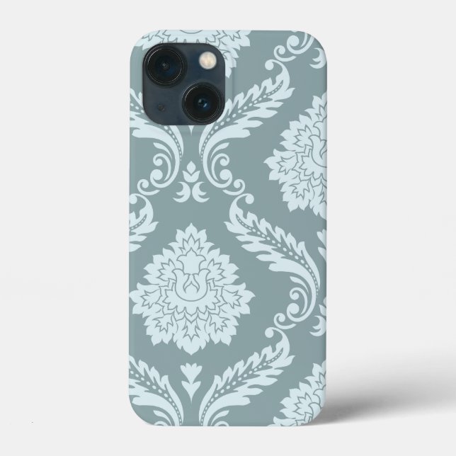 Coques Case-Mate iPhone Rococo Damask Art I Duck Egg Blue+Teal (Verso)