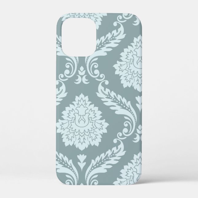 Coques Case-Mate iPhone Rococo Damask Art I Duck Egg Blue+Teal (Verso)