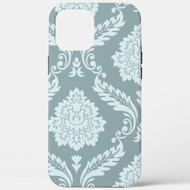 Coques Case-Mate iPhone Rococo Damask Art I Duck Egg Blue+Teal (Verso)
