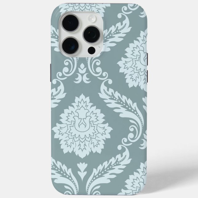 Coques Case-Mate iPhone Rococo Damask Art I Duck Egg Blue+Teal (Verso)