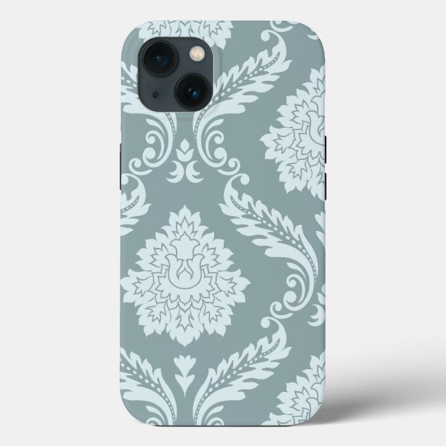 Coques Case-Mate iPhone Rococo Damask Art I Duck Egg Blue+Teal (Verso)